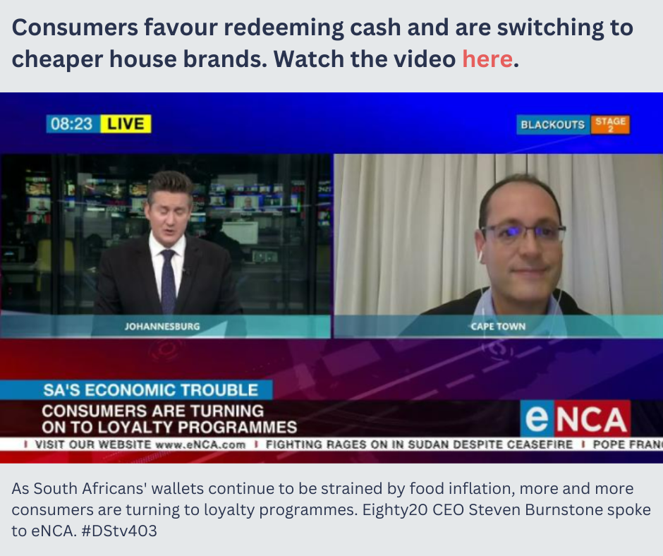 Consumers favour redeeming cash and are switching to cheaper house brands. Watch the video here.
